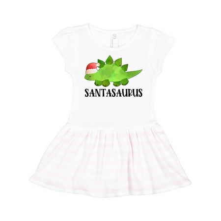 

Inktastic Santasaurus Cute Christmas Dinosaur in Red Hat Gift Toddler Girl Dress