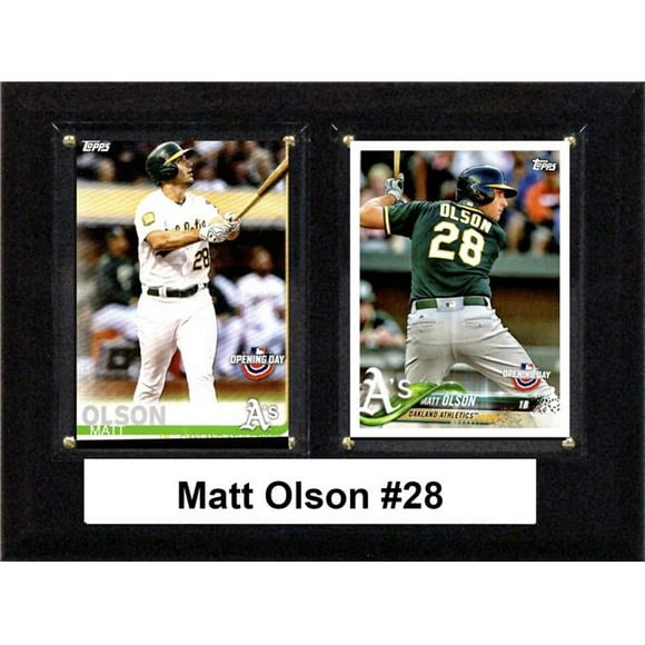 C&I Collectables 68MOLSON 6 x 8 Po MLB Matt Olson Oakland Athlétisme Plaque Deux Cartes