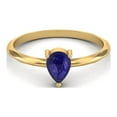 thumbnail image 2 of Mooneye Lapis 6x4mm Pear Shape 925 Sterling Silver Gold Vermeil Women Valentines Day Gift Ring, 2 of 4