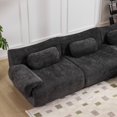 thumbnail image 5 of SEENYOO 117" Modular Sofa, L Shaped Sectional Couch, Chenille 3+1 Seater Couch, Deep-Seat Design, Modular Combination, Bamboo Joint Shape, Black, 5 of 12