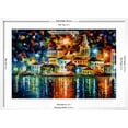 thumbnail image 5 of Art.com Night Harbour Art Print by Leonid Afremov, White Frame Wall Art, 29" x 21", 5 of 5