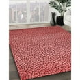 thumbnail image 3 of Ahgly Company Tapis d'Intérieur Ronds Transitionnels Rouges Lavables à la Machine, 4 Pieds Rond, 3 of 7