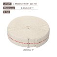 thumbnail image 2 of 1 inch Flat Wide 3 Meter/10Ft Long Cotton Oil Lamp Wick with Red Stitch, 2 Roll, 2 of 5