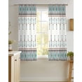 thumbnail image 4 of Teal Black Boho Sheer Curtains 54 Inch Length 2 Panels Set for Living Room/Bedroom, Vintage Ethnic Tribe Abstract Art Retro Kitchen Curtains Grommet Semi-Sheer Curtains Window Treatments 42"x54"x2, 4 of 7