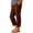 Coffee, variant on Pants for Women Blue Cotton And Linen Casual Loose Solid Elastic Waist Pocket Straight Leg Pants Pants XXXL
