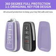 thumbnail image 3 of OFFCURVE Compatible with Toyota Camry RAV4 Key Fob Cover with Keychain, for Highlander Corolla Avalon C-HR Prius GT86 Key Fob Cover Case Premium Soft TPU 360 Degree Protector Key Holder, Purple, 3 of 6
