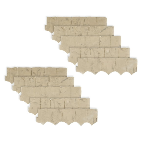 Suncast Landscape Design Border Decor Natural Rock Plastic Edging (10 Pack)