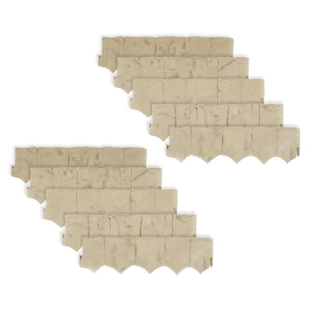 Suncast Landscape Design Border Decor Natural Rock Plastic Edging (10 Pack)