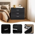 thumbnail image 4 of SESSLIFE 3 Drawer Nightstand, Black Night Stand with Silver Handles, Wood Bedside Table Storage Cabinet, Multi-Scene Furniture for Bedroom, Living Room, 4 of 8