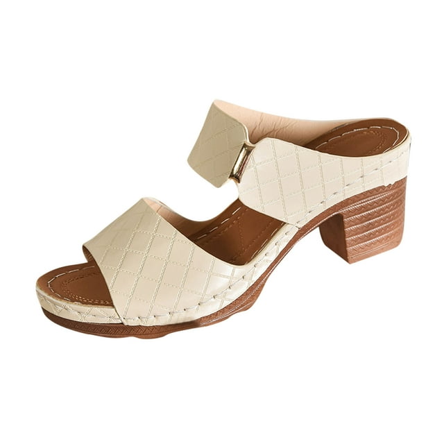 VEKDONE Sandales Confortables pour Femmes Mode Femmes Décontractées Tête Ronde Pantoufles Confortables Plage Pantoufles Décontractées Chaussures