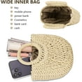 thumbnail image 2 of Straw Hobo Bags for Women Small Crossbody Bag Beach Purse Weave Shoulder Handbag Rattan, 2 of 12