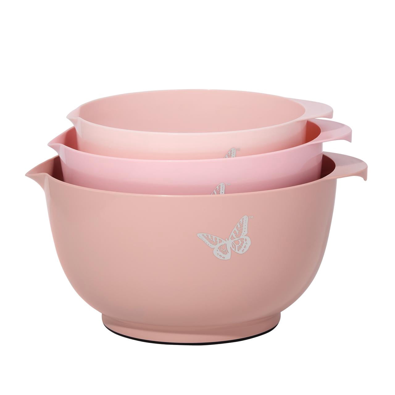 Dolly Parton Plastic Mixing Bowls with Mess-Free Spout, Blush