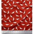 thumbnail image 1 of Soimoi Georgette Viscose Fabric Floral & Cat Animal Print Fabric by Yard 42 Inch Wide, 1 of 1