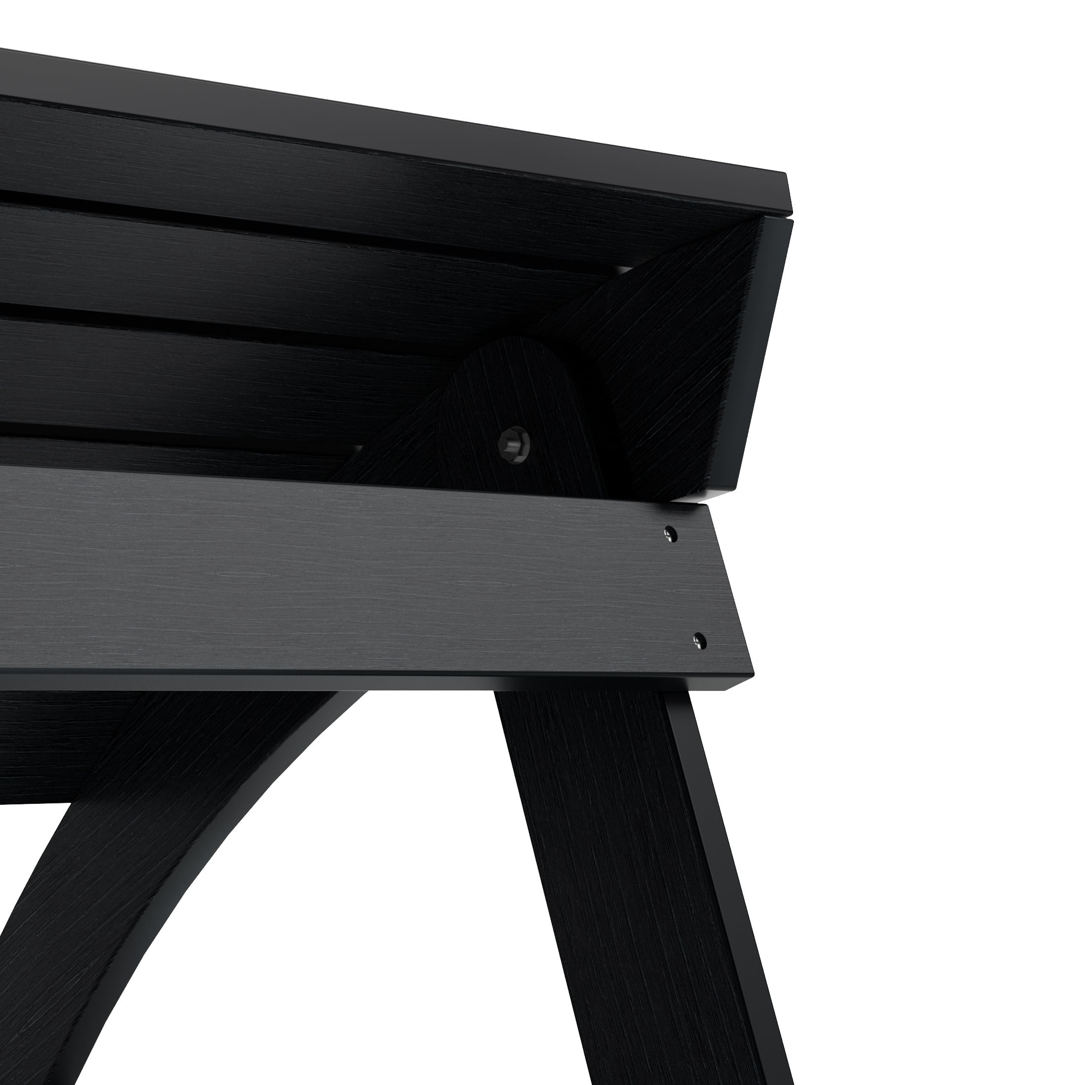 Outdoor Adirondack Chair Folding Ottoman, Black
