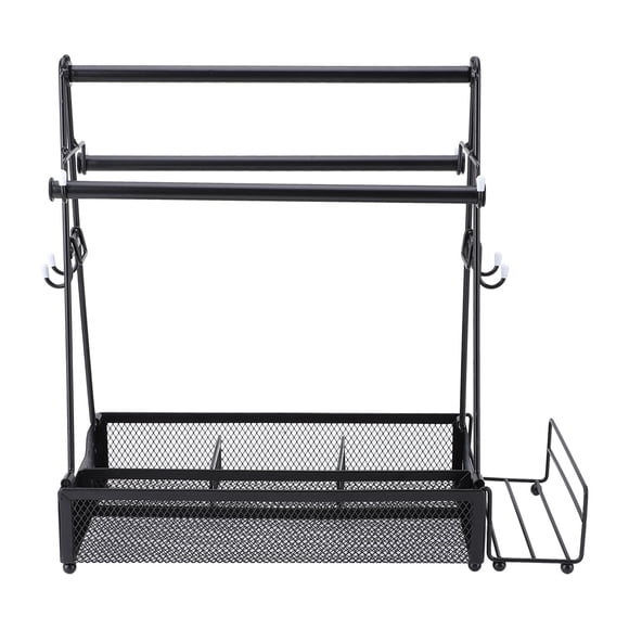 Organizador De Condimentos Para Parrilla, Soporte Para Utensilios De Condimentos Para Picnic, Malla De Acero Al Carbono, Multiusos Con Soporte Para Toallas De Papel Para Acampar Al