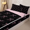 thumbnail image 3 of Homewish Cute Bow Knot Zipper Full Size Comforter Sets with Fitted Sheet and 2 Pillowcases For Girl Kids,Ribbon Bowtie Pink Bows Zipper Bedding Set,Reversible,4 Pieces, 3 of 7