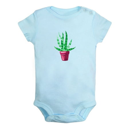 

Nature Pattern Aloe Vera Rompers For Babies Newborn Baby Unisex Bodysuits Infant Jumpsuits Toddler 0-24 Months Kids One-Piece Oufits (Blue 0-6 Months)