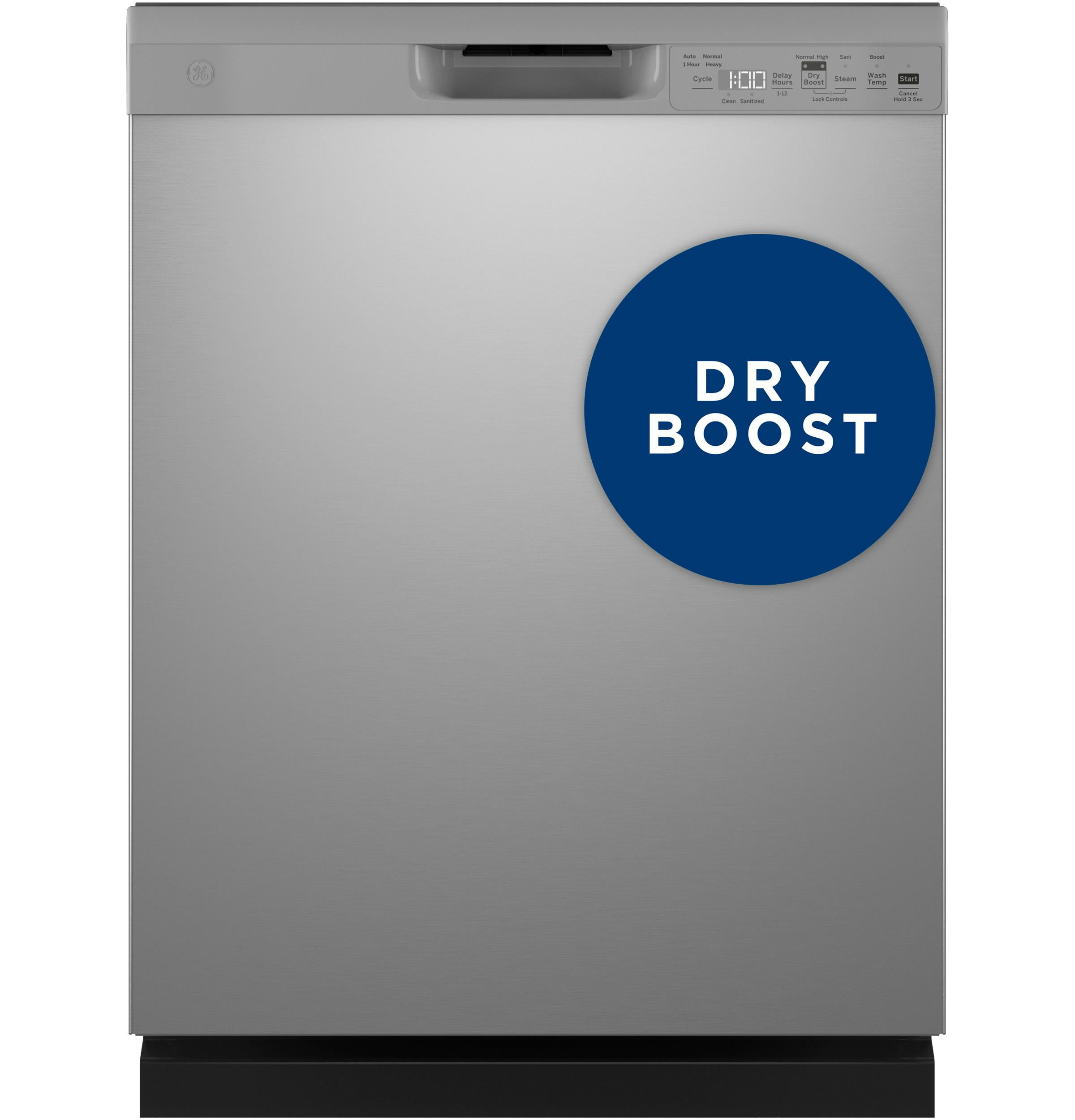GE Front Control with Plastic Interior Dishwasher Sanitize Cycle & Dry Boost - GDF550PSRSS