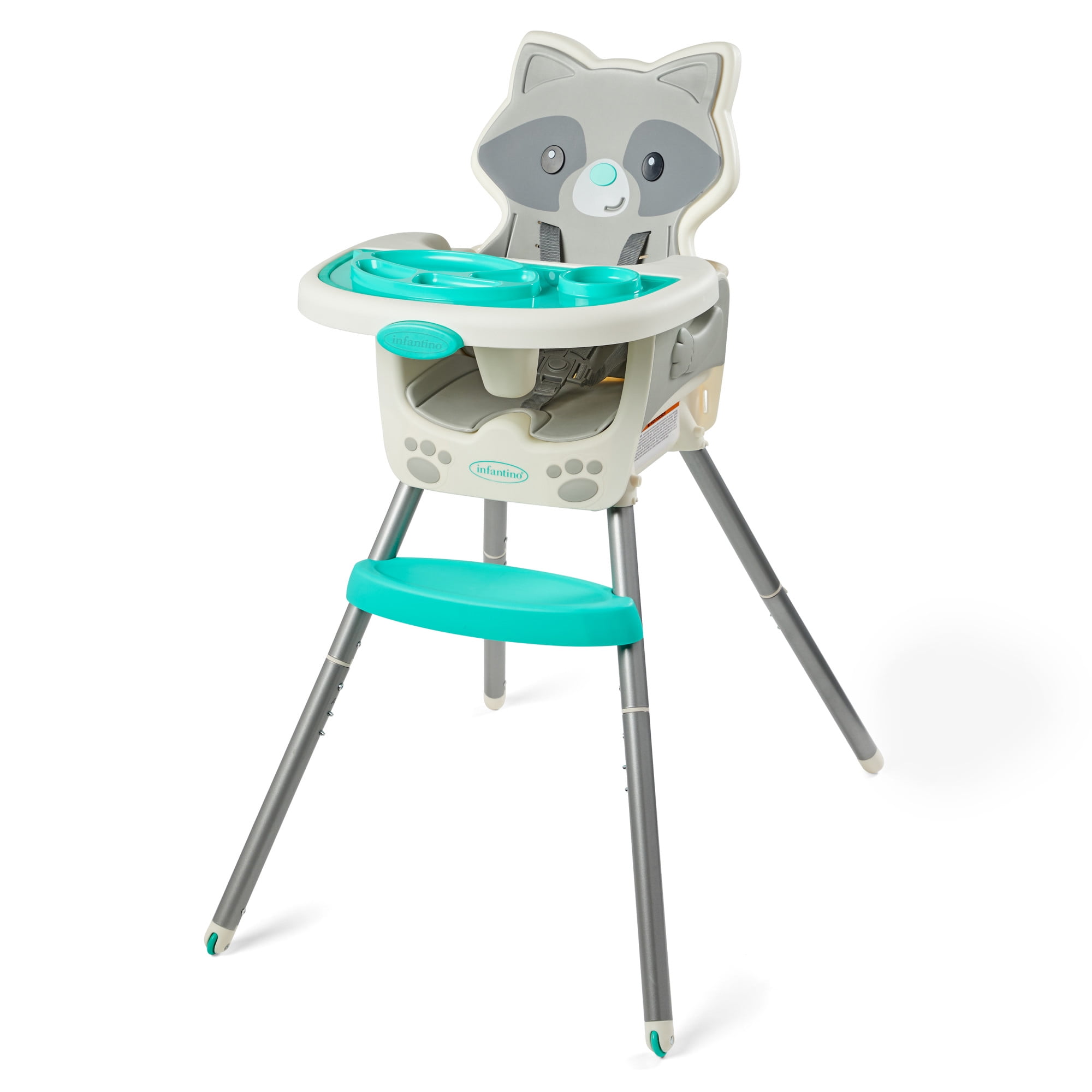 Infantino Grow-With-Me 4-in-1 Convertible High Chair, Unisex, 4-Ways to Use, Infant to Toddler, Racoon