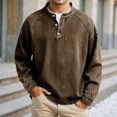 thumbnail image 3 of Kureaily Autumn Winter Long Sleeve Shirt For Slim Fit Casual Pintuck Washed Crewneck Top For Everyday Wear Men’s Short Sleeve Shirt, 3 of 5