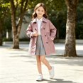 thumbnail image 2 of Stylish Girls Trench Coat Lightweight Windbreaker For Kids – Water Outerwear For Everyday Wear (Pink), 2 of 4