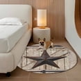 thumbnail image 3 of Country Star Washable Round Area Rug 8 ft, Retro Rust Grey Blue Star Beige Farmhouse Door, Soft Non Slip Rugs Stain Repellent Indoor Felt Carpet for Living Dining Room Bedroom Home Office, 3 of 9