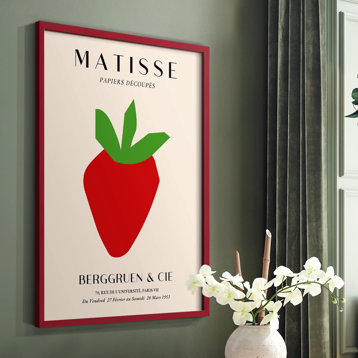 Matisse CLXXI Framed Print in Red Solid Wood 8 x 10 Framed Print