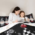 thumbnail image 5 of Feelyou Funny Gnome Full Size Comforter Sets, Checkered Geometric Bedding Comforter Set, Christmas Snowflake Reversible Bedding Sets, Ultra Soft Home Decor,3-Piece, 5 of 8