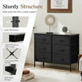 thumbnail image 7 of JONPONY Dresser TV Stand for Bedroom, 6 Drawer Fabric Storage Chest with Metal Frame & Wooden Top, Organizer for Closet & Living Room, Black, 7 of 7