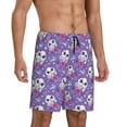 thumbnail image 2 of Xecao Owl And Flowers Print Men's Sleepwear Shorts Pajama Bottom Lounge Short nightwear with Convenient Pockets for Relaxed Home Wear-Medium, 2 of 6