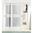 thumbnail image 3 of Sliding Closet Opaque Glass 4 Lites Bypass Doors 72 x 80 inches / Mela 7222 White Silk / Rails Hardware Set / Wood Solid Bedroom Wardrobe Doors, 3 of 4