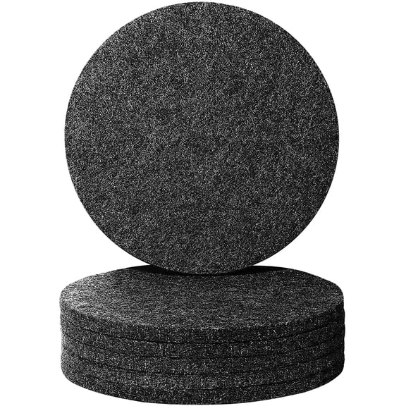 6 Pcs Absorbent Felt Coasters Eco Friendly Biodegradable Drinks Bar Home 4 Inch Black Round