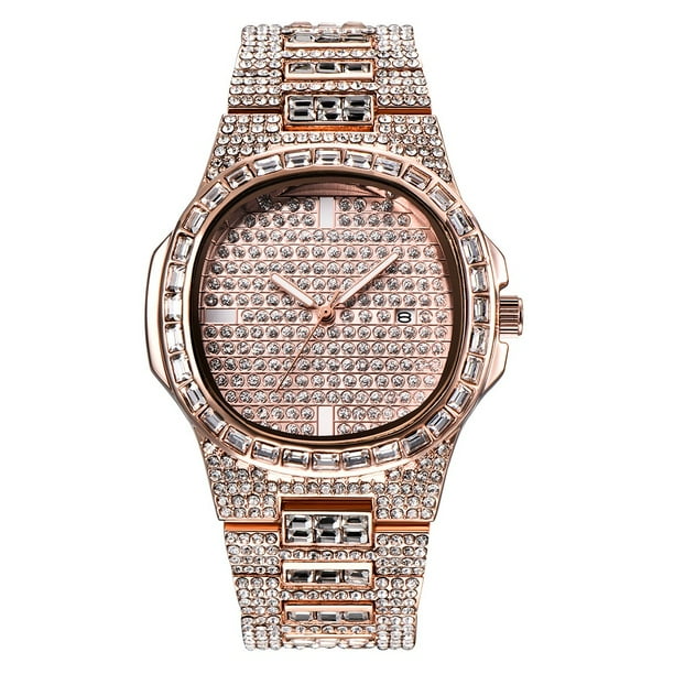 Reloj de cuarzo para hombre, reloj de pulsera de acero para hombre, reloj de diseño clásico de moda dorado para hombre