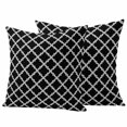 thumbnail image 2 of Pack of 2 Outdoor Pillow Covers 24x24 Inch Waterproof Modern Black Geometric Throw Pillow Covers,Decorative Couch Pillow Shams Protectors Abstract Art Morocco Aesthetic Patio Cushion Pillowcases, 2 of 8