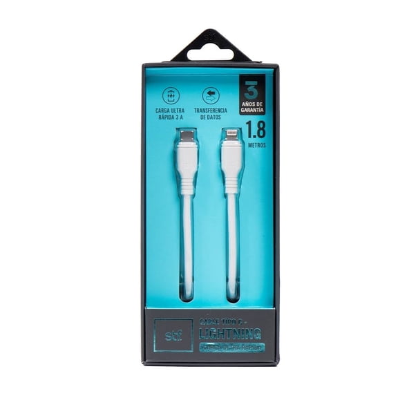Cable Cargador STF Tipo C Lightning Blanco