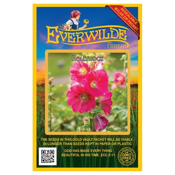 Everwilde Farms 200 Hollyhock Flower Seeds, Medicinal Use