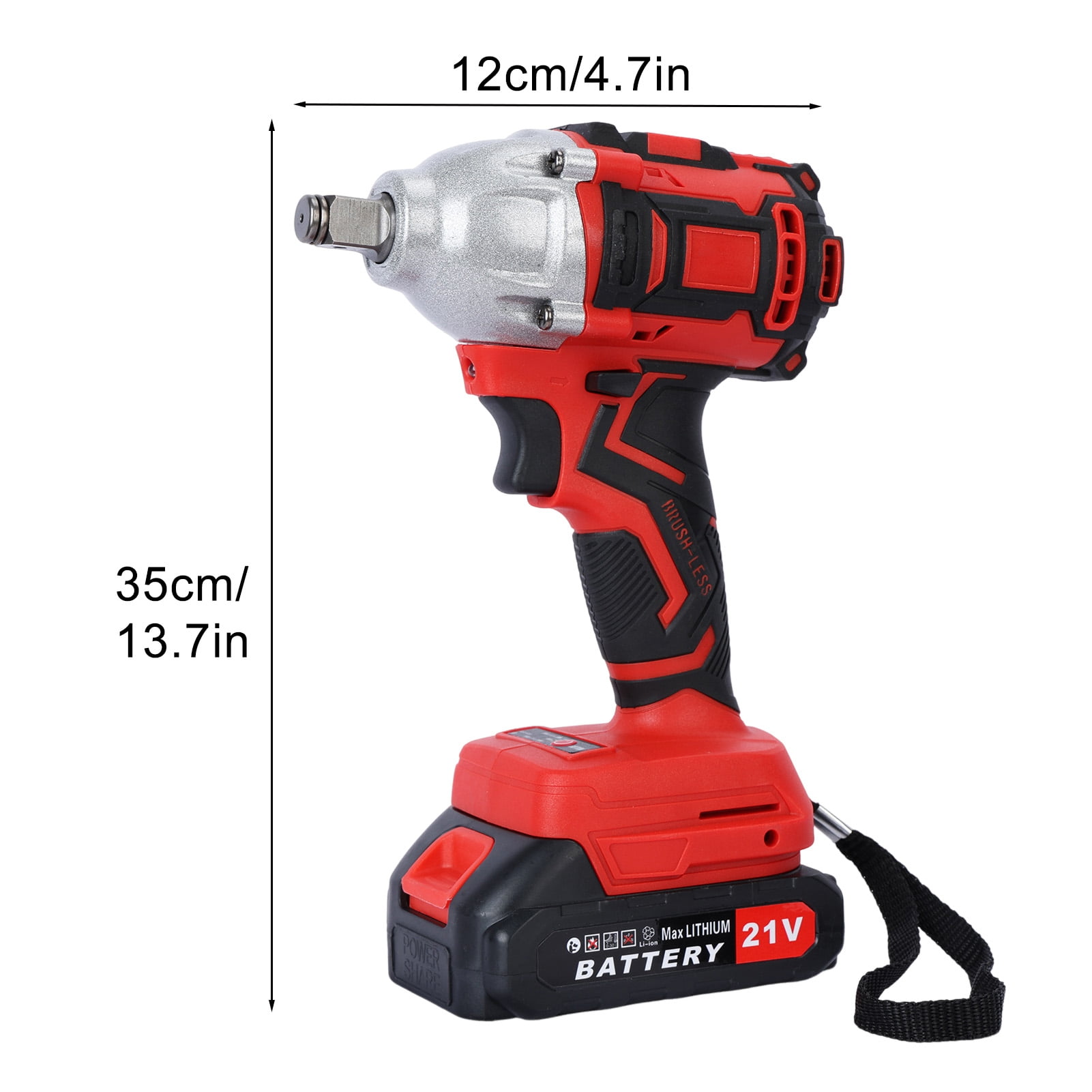 Jiledu Cordless Impact Wrench, 520N.m High Torque Electric Wrench with 2 x 1500mAh Batteries, Brushless Motor Electric Impact Wrench, for Family Cars, Construction Work_Clearance Car Washer