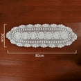 thumbnail image 2 of Gerich Vintage Crocheted Lace Table Runner Cotton Floral Tablecloth Oval 11.81x31.50inch White, 2 of 11