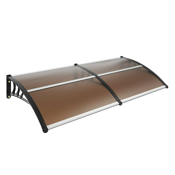 UPF 50  Window Awning 80x40 Inches, Exterior Polycarbonate Canopy for Front Door, UV/Rain/Snow Resistant, Durable Hollow Panel Design