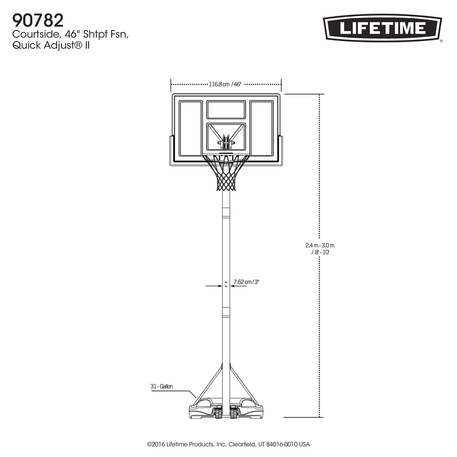 Lifetime 46" Courtside Portable Basketball System