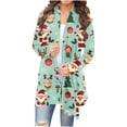 thumbnail image 2 of LOVZFMLL Cardigan pour Femmes Manches Longues Mode Décontractée Blouse Imprimée de Noël, 2 of 6