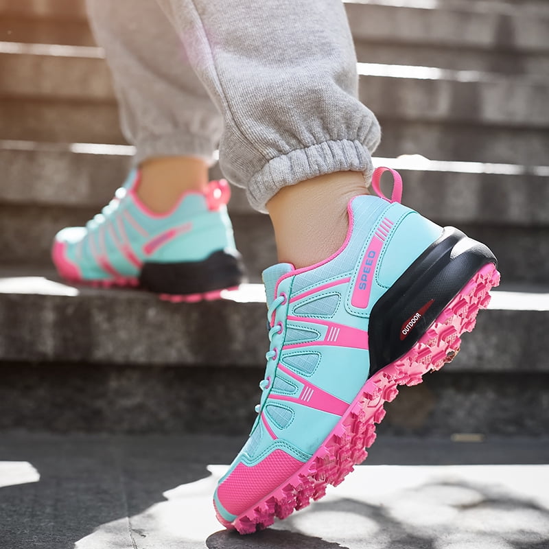 Outdoor Summer Men Trekking Hiking Shoes Lightweight Quick Dry Breathable Sneakers Anti Slip Wear Resistant Soft Sole Comfort Shoes for Mountain Climbing Daily Outdoor Wear