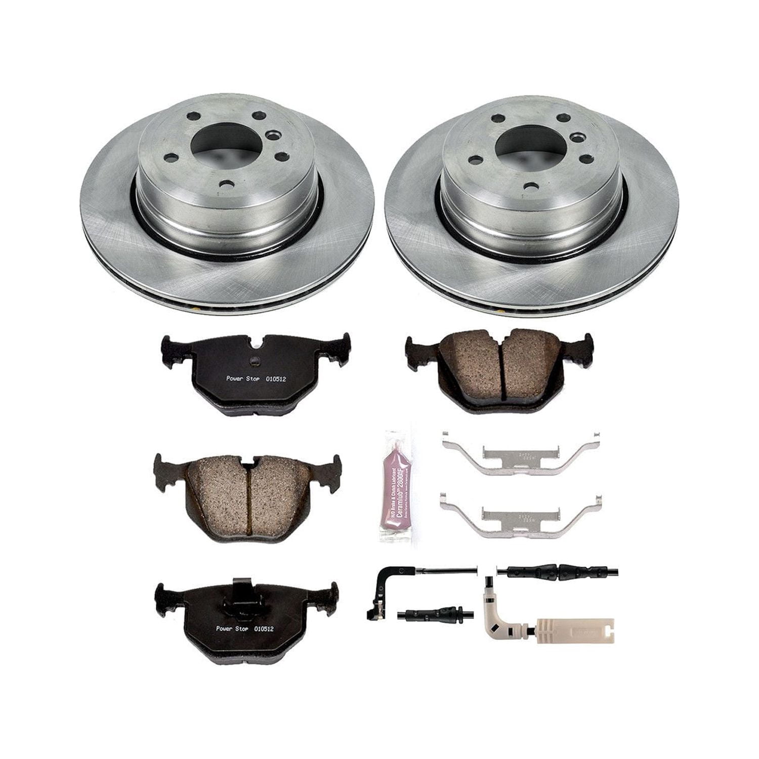 Power Stop Rear Stock Replacement Brake Pad and Rotor Kit KOE5491