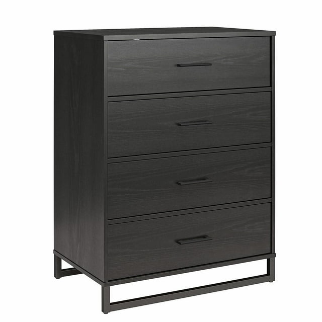 Ameriwood Home Monterey 4 Drawer Dresser, Black Oak