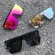 thumbnail image 5 of Mujeres Hombres Flat Top Shield Gafas de sol Oversized Square Rimless Shades UV400 brillar Juguete, 5 of 6