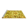 thumbnail image 2 of Ahgly Company Machine Washable Indoor Rectangle Abstract Yellow Contemporary Area Rugs, 2' x 4', 2 of 4