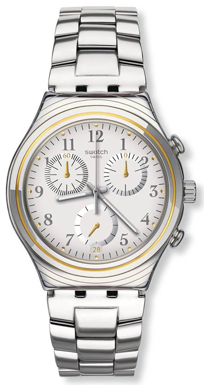 Swatch - Swatch YCS586G Irony Silver Dial Stainless Steel Chronograph 