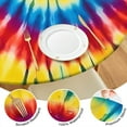 thumbnail image 4 of Colorful Tie Dye Mandala Pattern Round Fitted Tablecloth with Elastic Edge,Dining Table Cover Waterproof,Outdoor Round Tablecloth for Camping,Dining,Indoor and Outdoor, 4 of 7