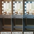 thumbnail image 4 of Rovaurx 46.7" Makeup Vanity Table with Lighted Mirror, Large Vanity Desk with Storage Shelf & 5 Drawers, Bedroom Dressing Table, 11 LED Lights, Grey RSZT106G, 4 of 7