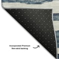 thumbnail image 5 of Addison Rugs Mayfield Premium Machine Washable Transitional Stripes Denim Round Rug, 8' x 8', 5 of 5